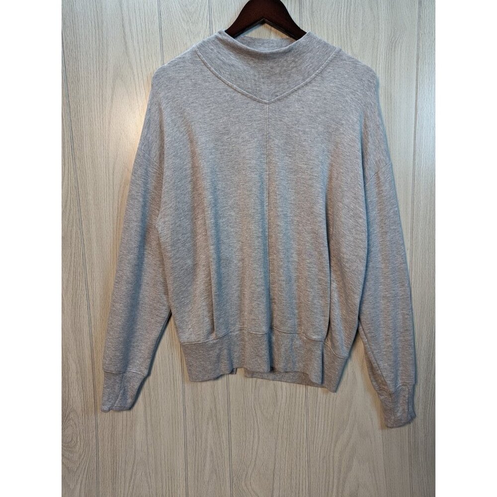 Athleta Sweatshirt Gray Long Sleeve Mock Neck Women's Size Medium Casual